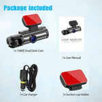 Registratore di guida con doppia lente anteriore e interna per visione notturna HD 1080P da 3,16 pollici, Front and Inside Dual Lenses