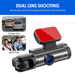 Registratore di guida con doppia lente anteriore e interna per visione notturna HD 1080P da 3,16 pollici, Front and Inside Dual Lenses