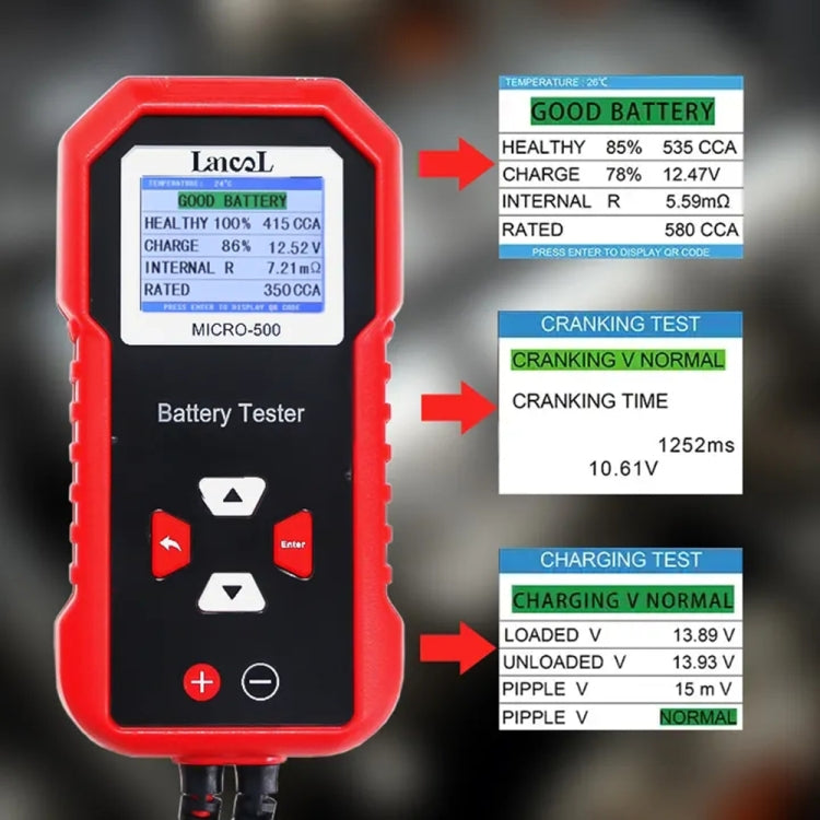 Tester per batteria auto con schermo LCD, Battery Tester