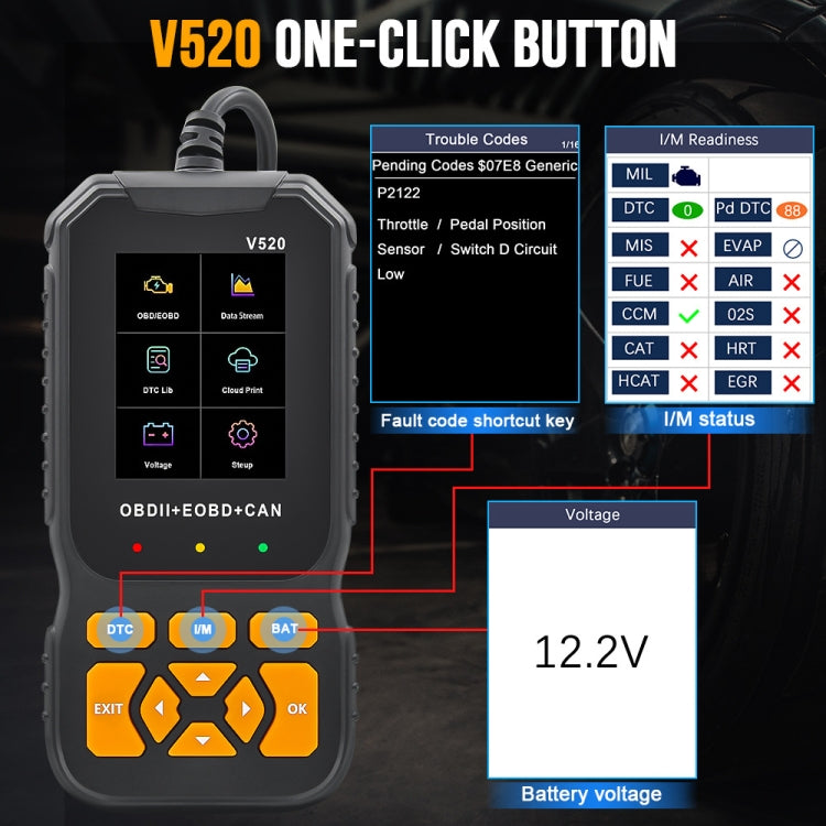 Strumento diagnostico portatile per guasti al motore dell'auto portatile