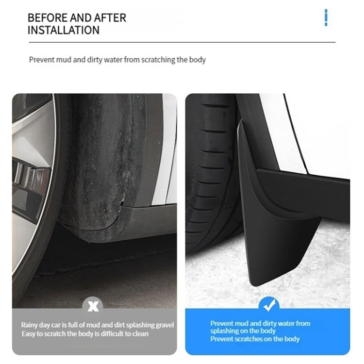 Per Tesla Model 3 4 pezzi / set Accessori per la modifica dei paraspruzzi per parafanghi per auto, Car Fenders
