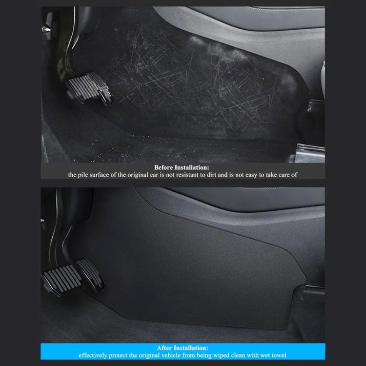 Per Tesla Model Y 2 pezzi / set Console centrale per auto Tappetino anti-calcio interno in pelle, Center Console Inside Anti-kick Pad
