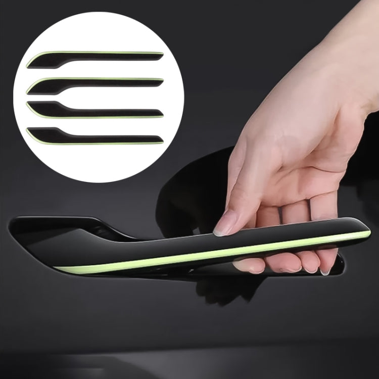 Per Tesla Model 3 / Y 4 pezzi / set adesivo decorativo luminoso per maniglia della portiera dell'auto, Door Handle Decorative Sticker