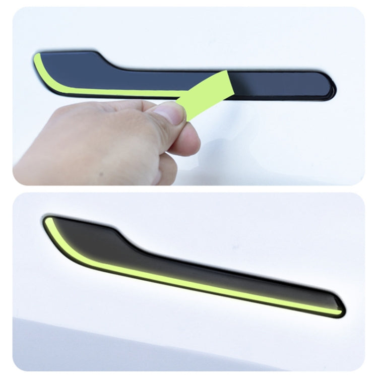 Per Tesla Model 3 / Y 4 pezzi / set adesivo decorativo luminoso per maniglia della portiera dell'auto, Door Handle Decorative Sticker