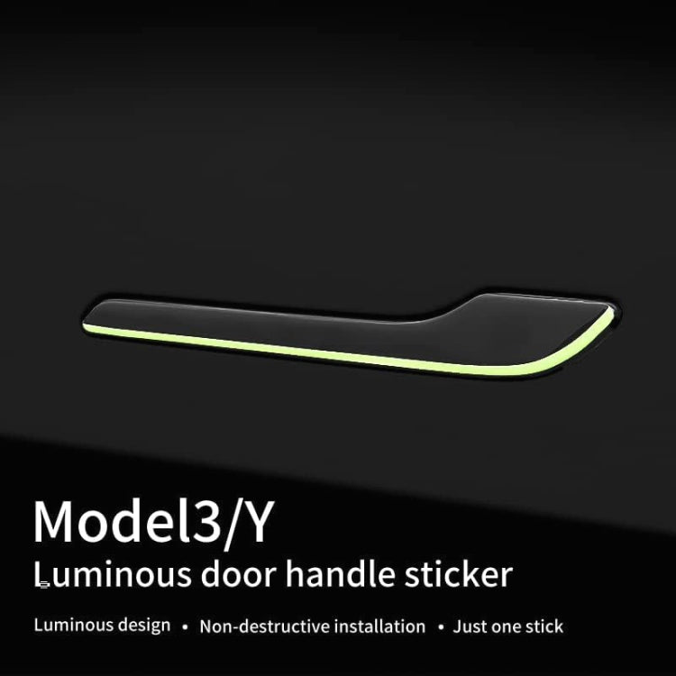 Per Tesla Model 3 / Y 4 pezzi / set adesivo decorativo luminoso per maniglia della portiera dell'auto, Door Handle Decorative Sticker