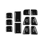 Per Tesla Model 3 / Y 11 pz/set Pulsante di sollevamento del finestrino dell'auto Adesivo decorativo adesivo in PU, Window Lift Button Decorative Sticker