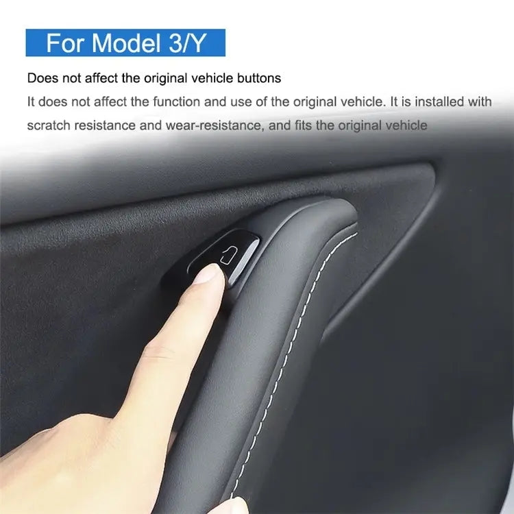 Per Tesla Model 3 / Y 11 pz/set Pulsante di sollevamento del finestrino dell'auto Adesivo decorativo adesivo in PU, Window Lift Button Decorative Sticker