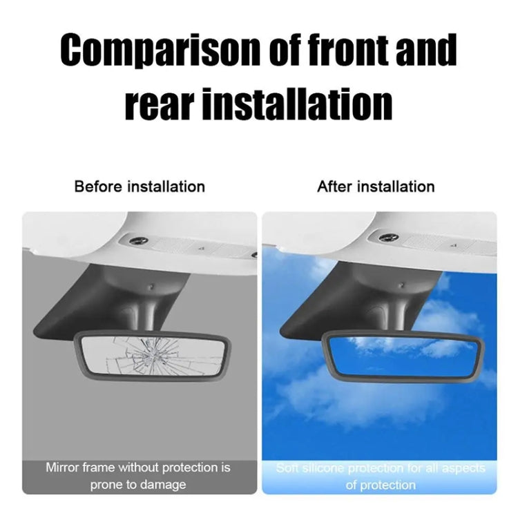 Per Tesla Model 3 / Y Copertura protettiva in silicone per specchietto retrovisore interno auto