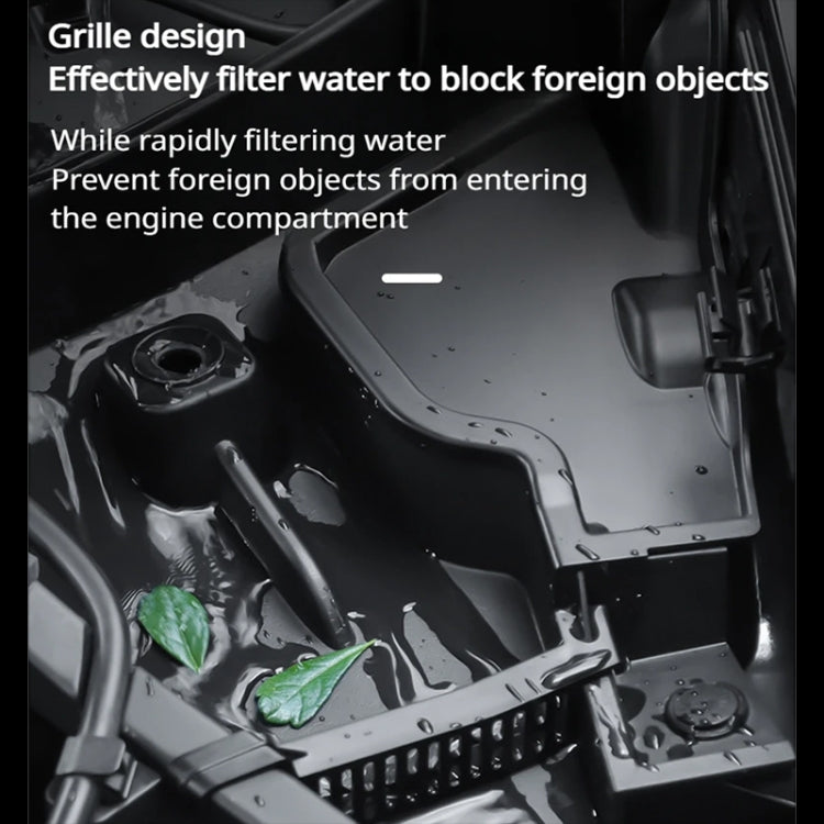 Per Tesla Model Y 2021-2023 Copertura protettiva antiblocco per grondaia del cofano anteriore dell'auto, Front Hood Gutter