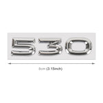 Auto numero 530 Adesivi decorativi personalizzati in metallo, dimensioni: 8 x 2,5 x 0,5 cm, Number 530