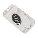 Adesivi decorativi personalizzati in metallo VIP stile ovale per auto, dimensioni: 6,5 x 3,5 x 0,5 cm, Oval Style VIP