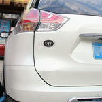 Adesivi decorativi personalizzati in metallo VIP stile ovale per auto, dimensioni: 6,5 x 3,5 x 0,5 cm, Oval Style VIP