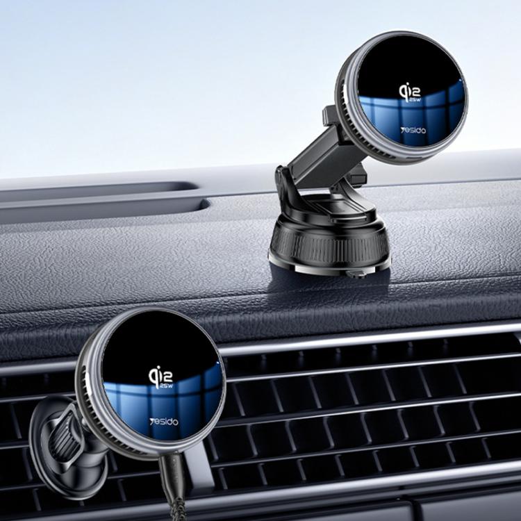 Supporto magnetico per caricabatterie wireless da auto Yesido C326 da 15 W