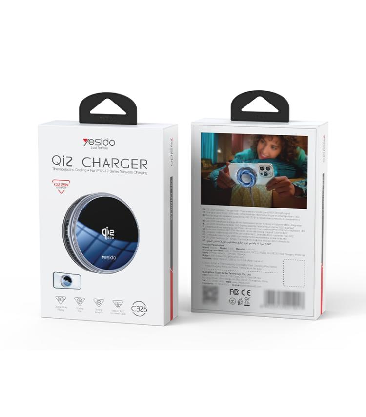 Supporto magnetico per caricabatterie wireless da auto Yesido C326 da 15 W