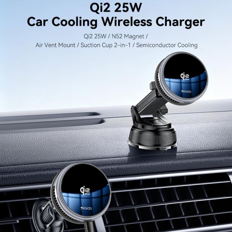 Supporto magnetico per caricabatterie wireless da auto Yesido C326 da 15 W