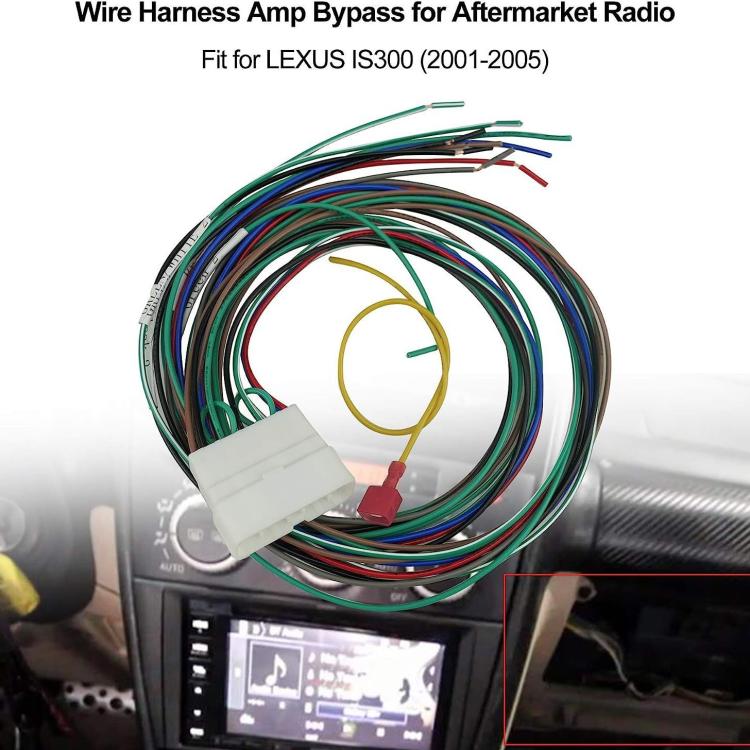 Cablaggio autoradio con connettore stereo e bypass amplificatore per LEXUS IS300 2001-2005, For LEXUS IS300 2001-2005