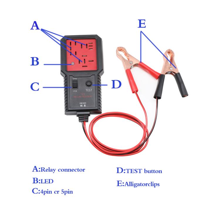 Tester per relè automobilistici 12V Analizzatore universale di relè Tester per relè a 4 e 5 pin