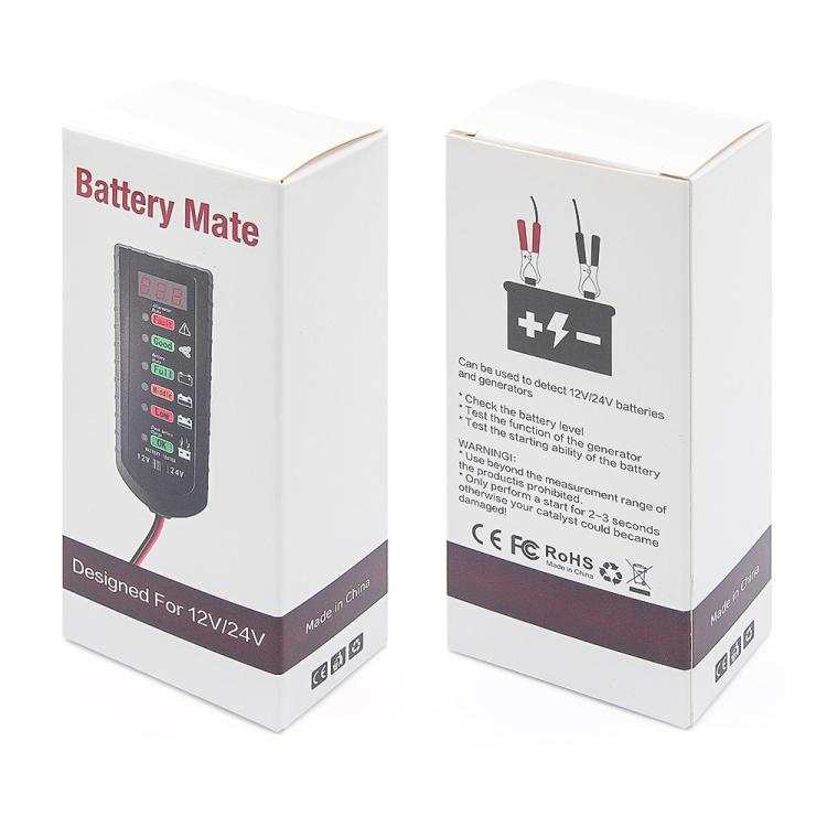 Tester di tensione per batterie auto da 12V/24V