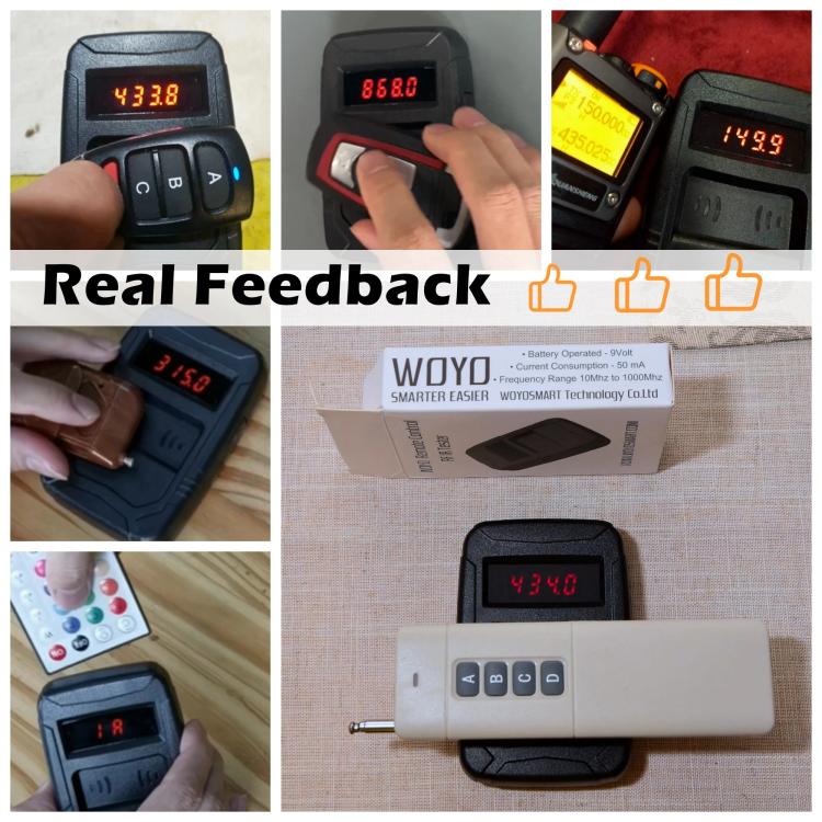 WOYO PL001 Tester per telecomandi auto 10-1000 MHz RF IR Infrarossi Wireless Digitale Tester per la clonazione di telecomandi per chiavi di portiere di camion, PL001