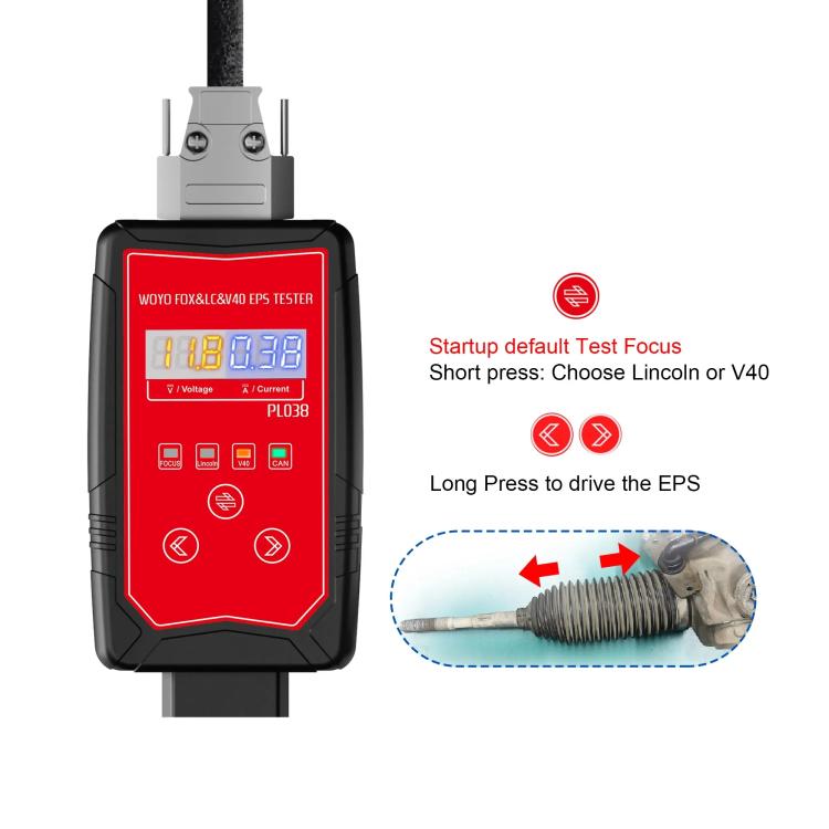 WOYO PL038 Tester per motore servosterzo elettrico (EPS) con scocca in ferro per Ford Focus, Kuga, Explorer, Lincoln, Volvo V40, PL038