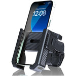 Supporto antiscivolo per telefono da bici e monopattino con texture in fibra di carbonio