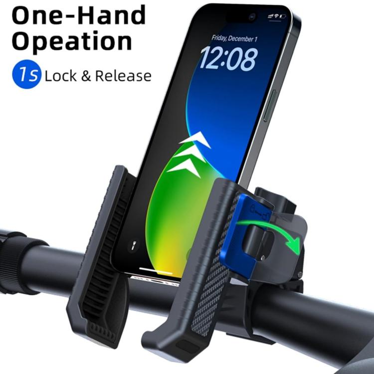 Supporto antiscivolo per telefono da bici e monopattino con texture in fibra di carbonio