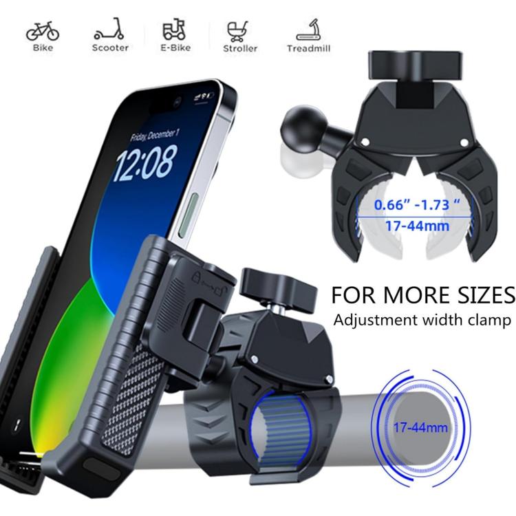 Supporto antiscivolo per telefono da bici e monopattino con texture in fibra di carbonio