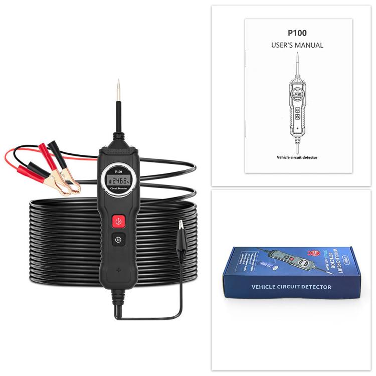 Tester per circuiti elettrici P100 5V-40V, doppia alimentazione, lunghezza cavo: 1,53 m, P100