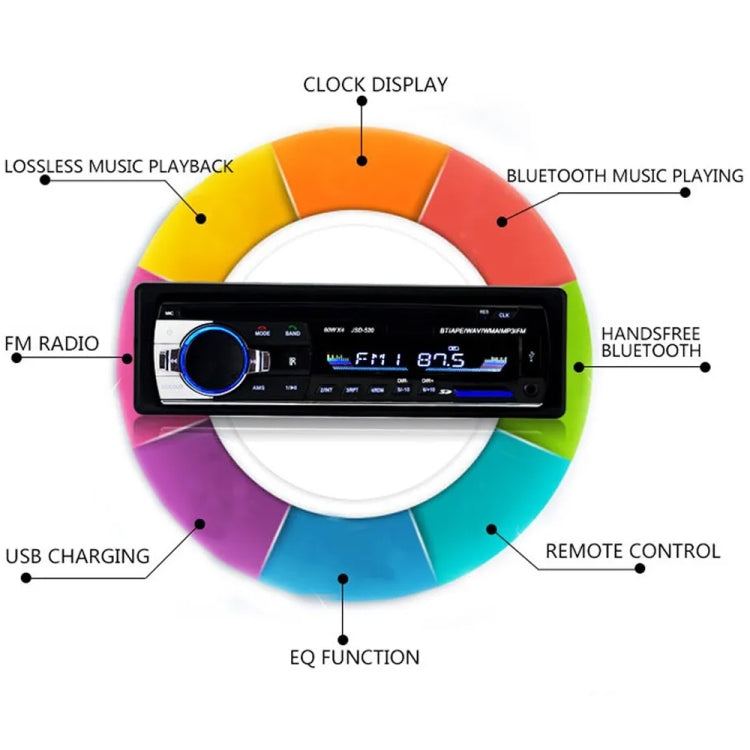 JSD-520 Autoradio Lettore MP3 Audio Supporto Bluetooth Chiamate Vivavoce / FM / USB / SD, Versione Spina UE, JSD-520, EU Plug Version
