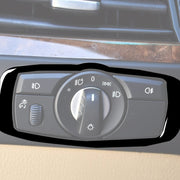 Adesivo decorativo per cornice interruttore fari auto per BMW 2008-2013 X5 E70 / X6 E71 / Serie 5 E60 2008-2010, guida a destra e a sinistra universale, Headlight Switch Frame
