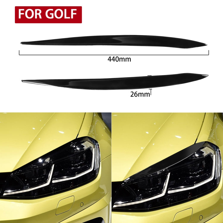Coppia adesivi decorativi morbidi per sopracciglia con lampada per auto per Volkswagen Golf 7 / 7.5 2013-2018, For Volkswagen Golf 7 / 7.5 2013-2018