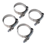 4 PCS/Pack Stainless Steel T-Bolt Hose Clamps Pipe Clip Fuel Line Clip, Size: 80-88mm, Size: 80-88mm