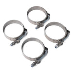 4 PCS/Pack Stainless Steel T-Bolt Hose Clamps Pipe Clip Fuel Line Clip, Size: 80-88mm, Size: 80-88mm
