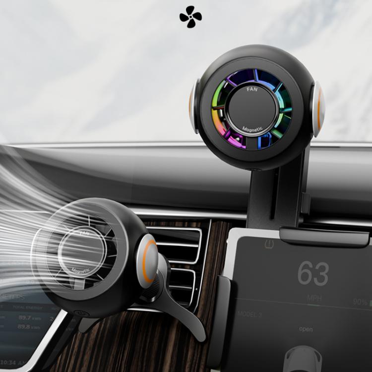 Ventilatore magnetico 4 in 1 per auto con supporto telefono