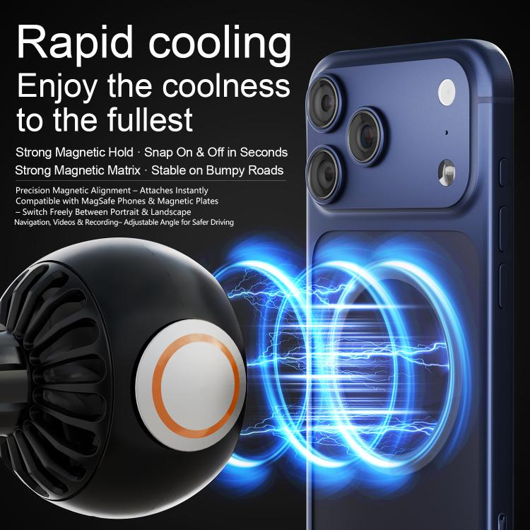 Ventilatore magnetico 4 in 1 per auto con supporto telefono