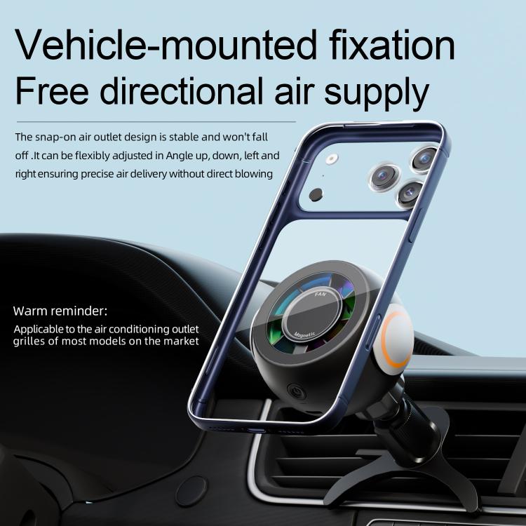 Ventilatore magnetico 4 in 1 per auto con supporto telefono