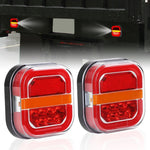 2 pezzi 12-24V 28LED fanale posteriore quadrato per rimorchio, 12-24V