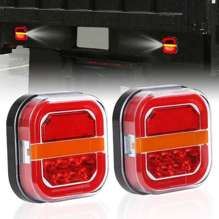 2 pezzi 12-24V 28LED fanale posteriore quadrato per rimorchio, 12-24V