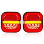 2 pezzi 12-24V 28LED fanale posteriore quadrato per rimorchio, 12-24V