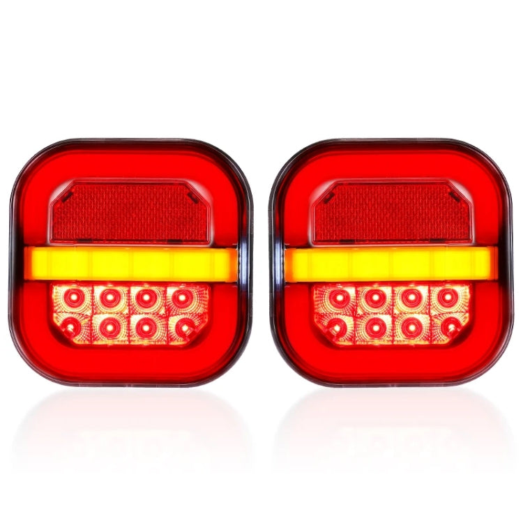 2 pezzi 12-24V 28LED fanale posteriore quadrato per rimorchio, 12-24V