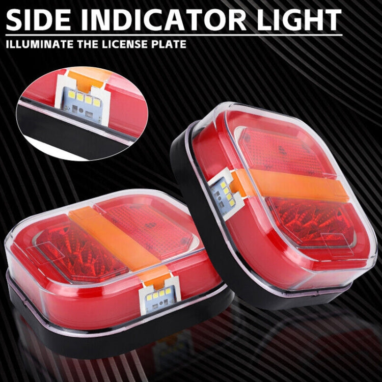2 pezzi 12-24V 28LED fanale posteriore quadrato per rimorchio, 12-24V