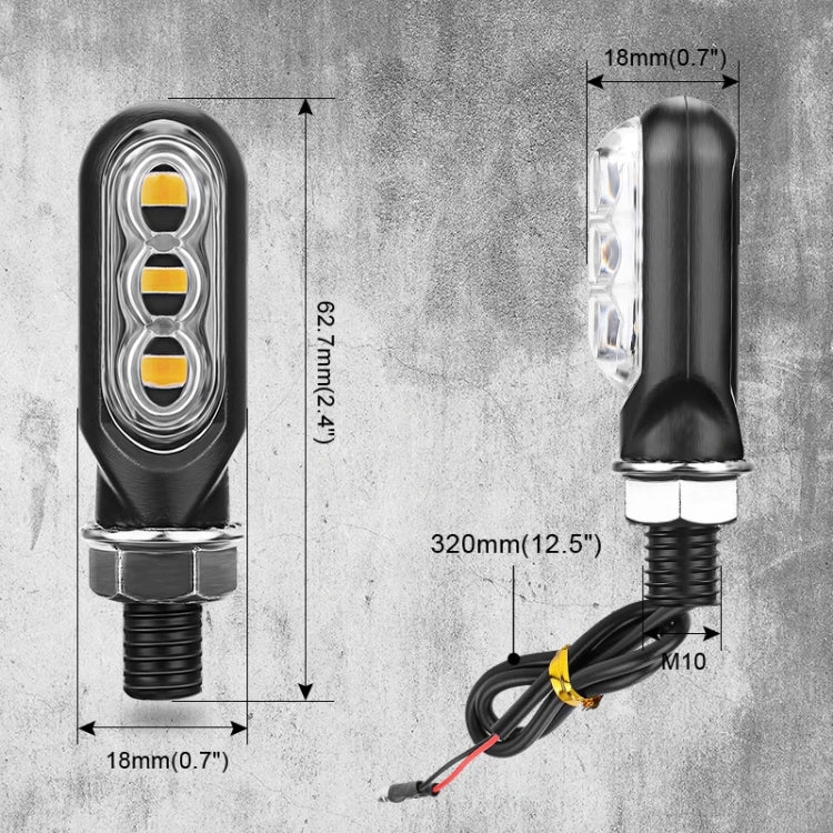 Mini indicatore di direzione dell'acqua per moto 2 pezzi 12 V 3 LED, 3LEDs (Black), 3LEDs (Transparent), 3LEDs (Yellow)