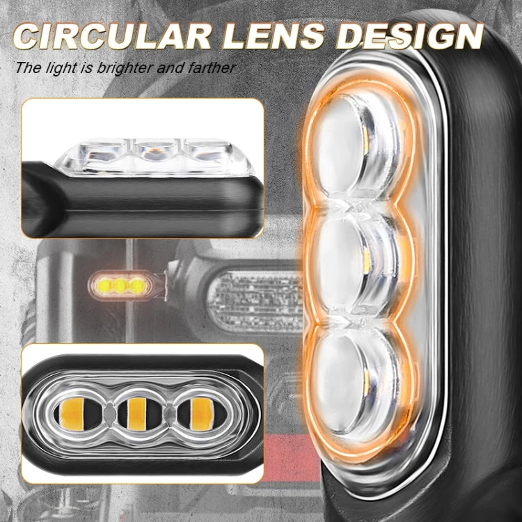 Mini indicatore di direzione dell'acqua per moto 2 pezzi 12 V 3 LED, 3LEDs (Black), 3LEDs (Transparent), 3LEDs (Yellow)