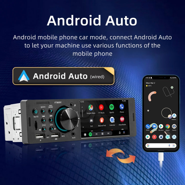 Ricevitore autoradio da 4 pollici 800x480P Lettore MP5, supporto FM, Bluetooth e scheda SD con telecomando, F7805C