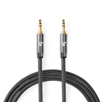 Stereo Audio Cable | 3.5mm Male | 3.5mm Male | Gold Plated | 5.00 m | Round | Gray / Gun Metal Gray | Cover Window Box