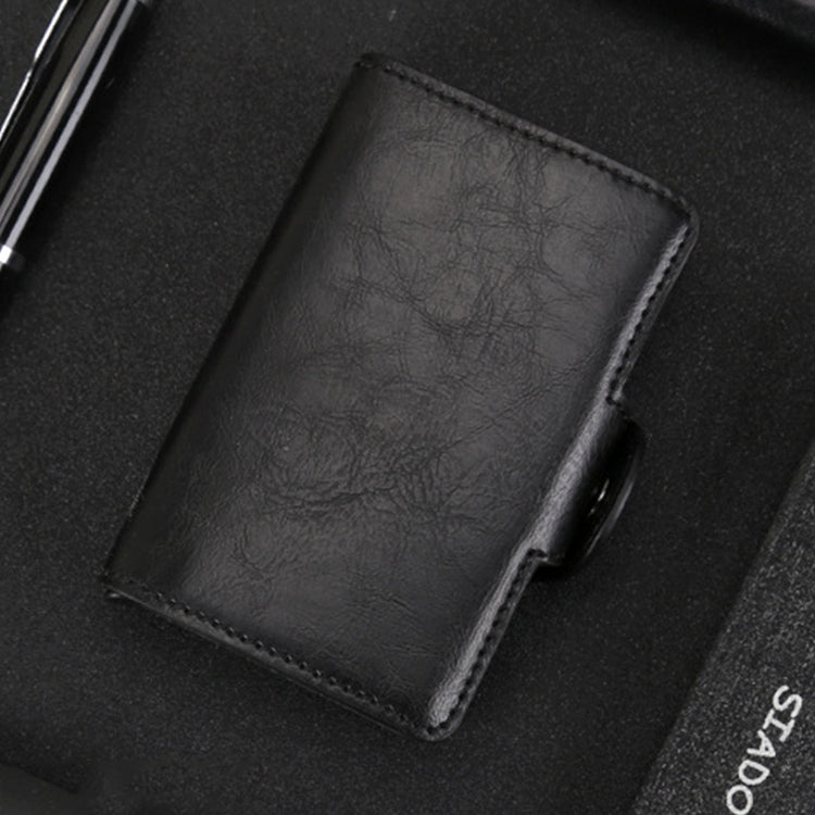 X-7 Porta carte di credito in pelle con texture Crazy Horse in alluminio multifunzionale RFID antimagnetico