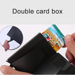 X-7 Porta carte di credito in pelle con texture Crazy Horse in alluminio multifunzionale RFID antimagnetico