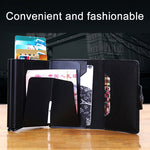 X-7 Porta carte di credito in pelle con texture Crazy Horse in alluminio multifunzionale RFID antimagnetico