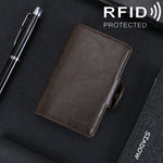 X-7 Porta carte di credito in pelle con texture Crazy Horse in alluminio multifunzionale RFID antimagnetico