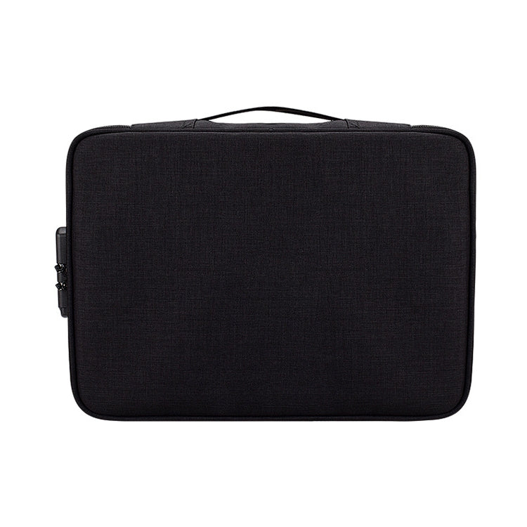 ZJ02 Borsa per laptop multistrato per custodia di documenti in poliestere impermeabile per laptop di tutte le dimensioni, con blocco password